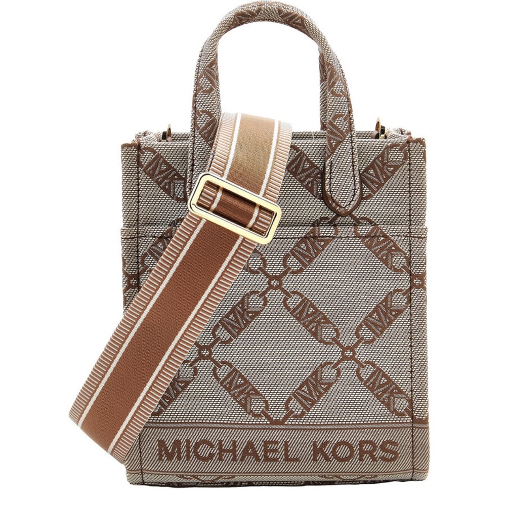 Michael Kors Tan and Brown Logo Tote